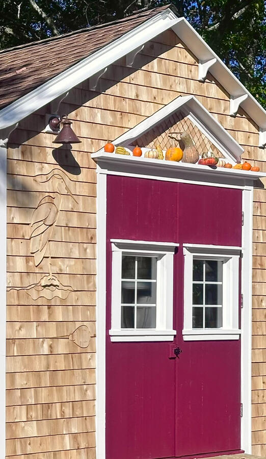 Custom Shed with Shingle Art
